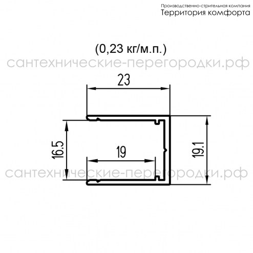 Профиль стойка (16 мм) чертеж